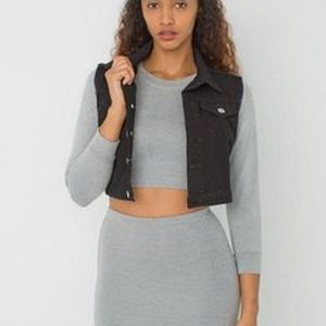 American Apparel Denim Black Crop Vest
